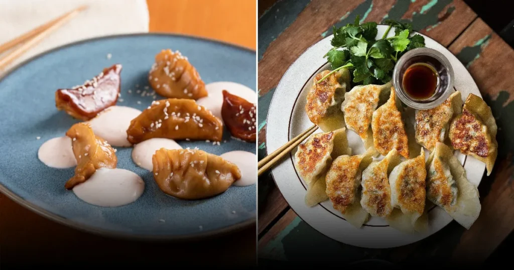 Пельмени с креветками и овощами