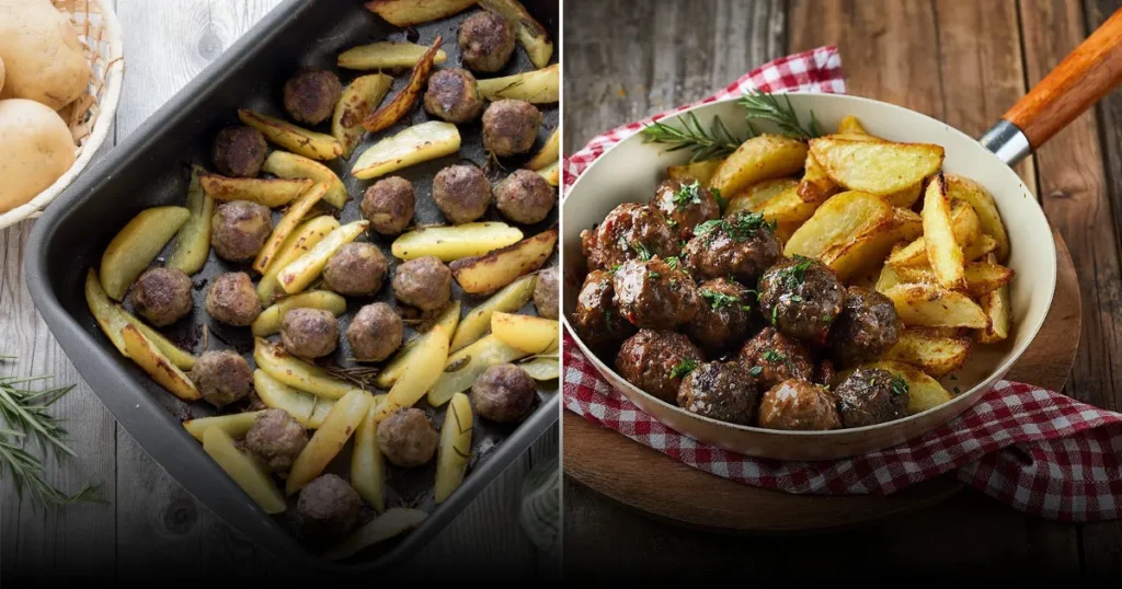 Мясные фрикадельки с картофелем