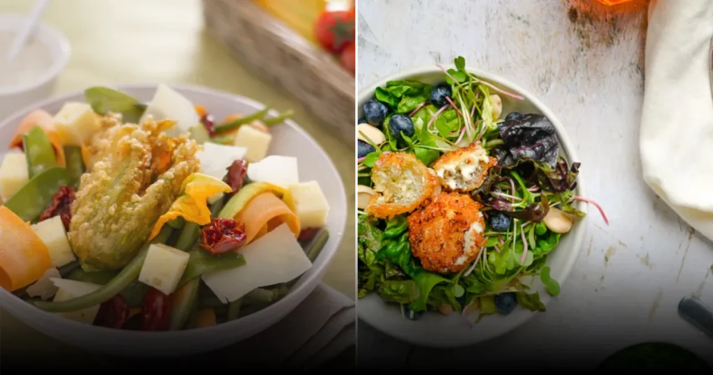 Салат «Весна» с овощами и сырами