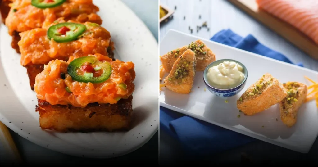 Кусочки хрустящего пряного лосося: идеальный перекус для гостей