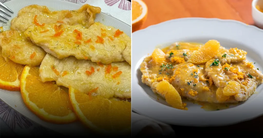 Скало́ппин с апельсинами