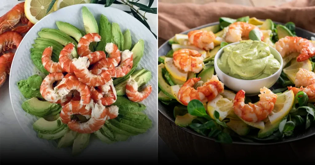 Салат с креветками и авокадо