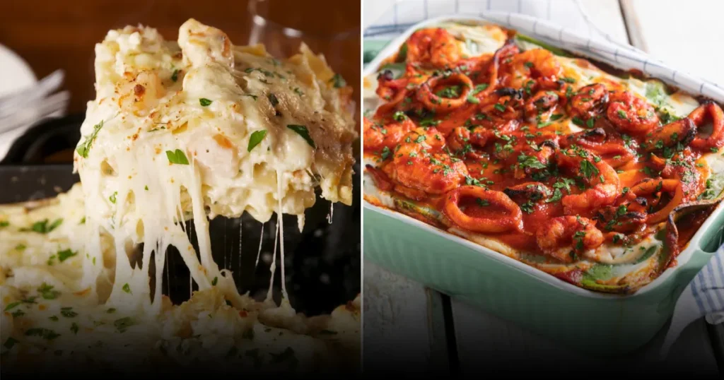 Лазанья с морепродуктами: праздничное угощение