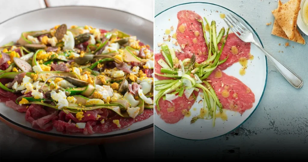 Венецианский деликатес: классический карпаччо из говядины с салатом из спаржи