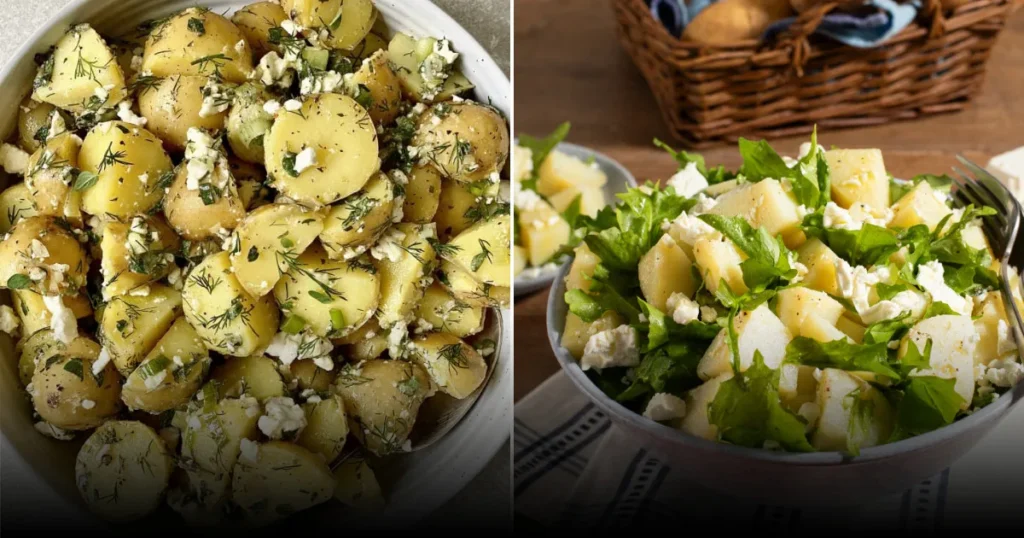 Картофельный салат с цикорием и фетой